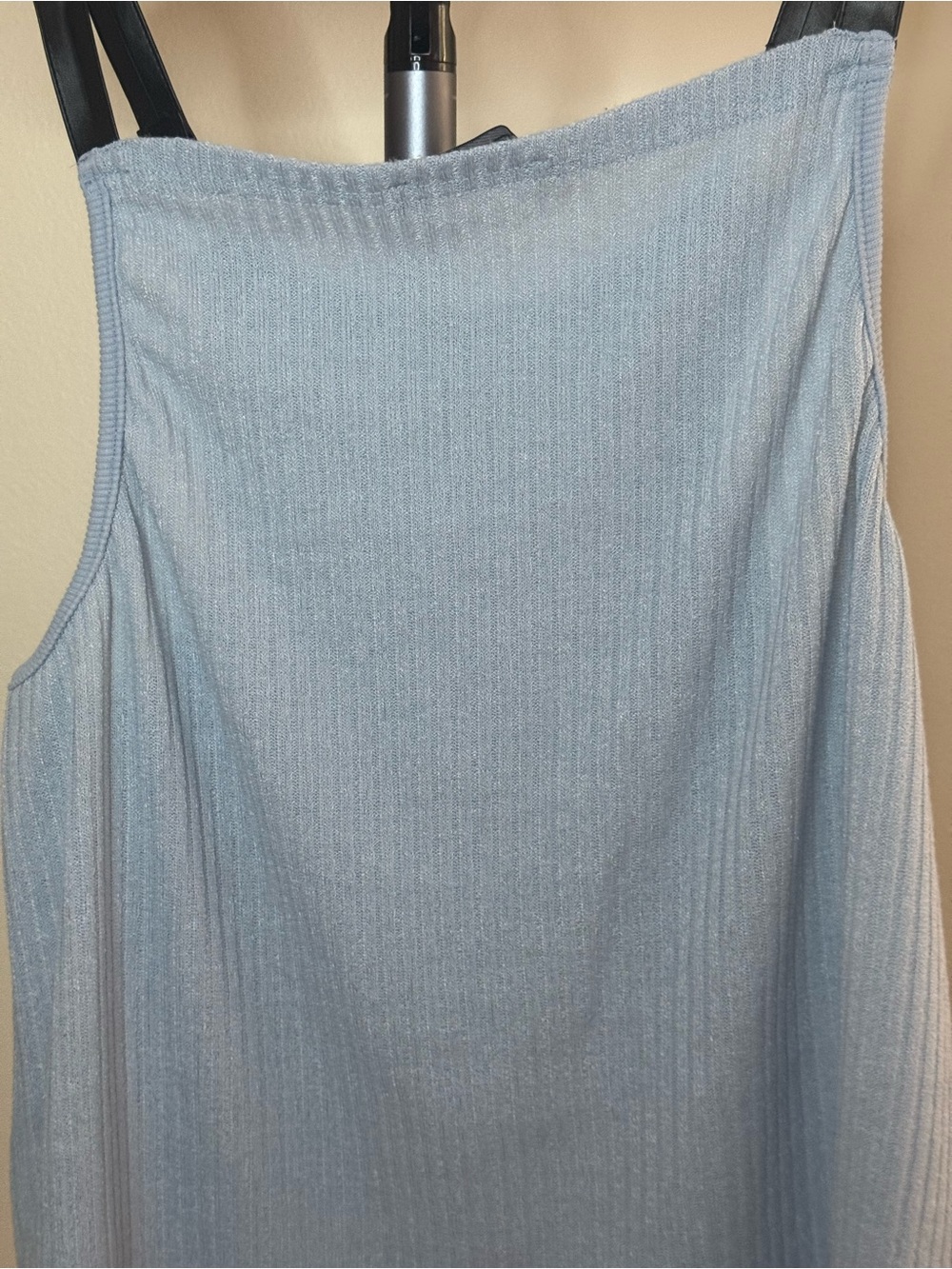 CeCe Light Blue Ribbed Ring-Detail Tank Top - Picture 7 of 7